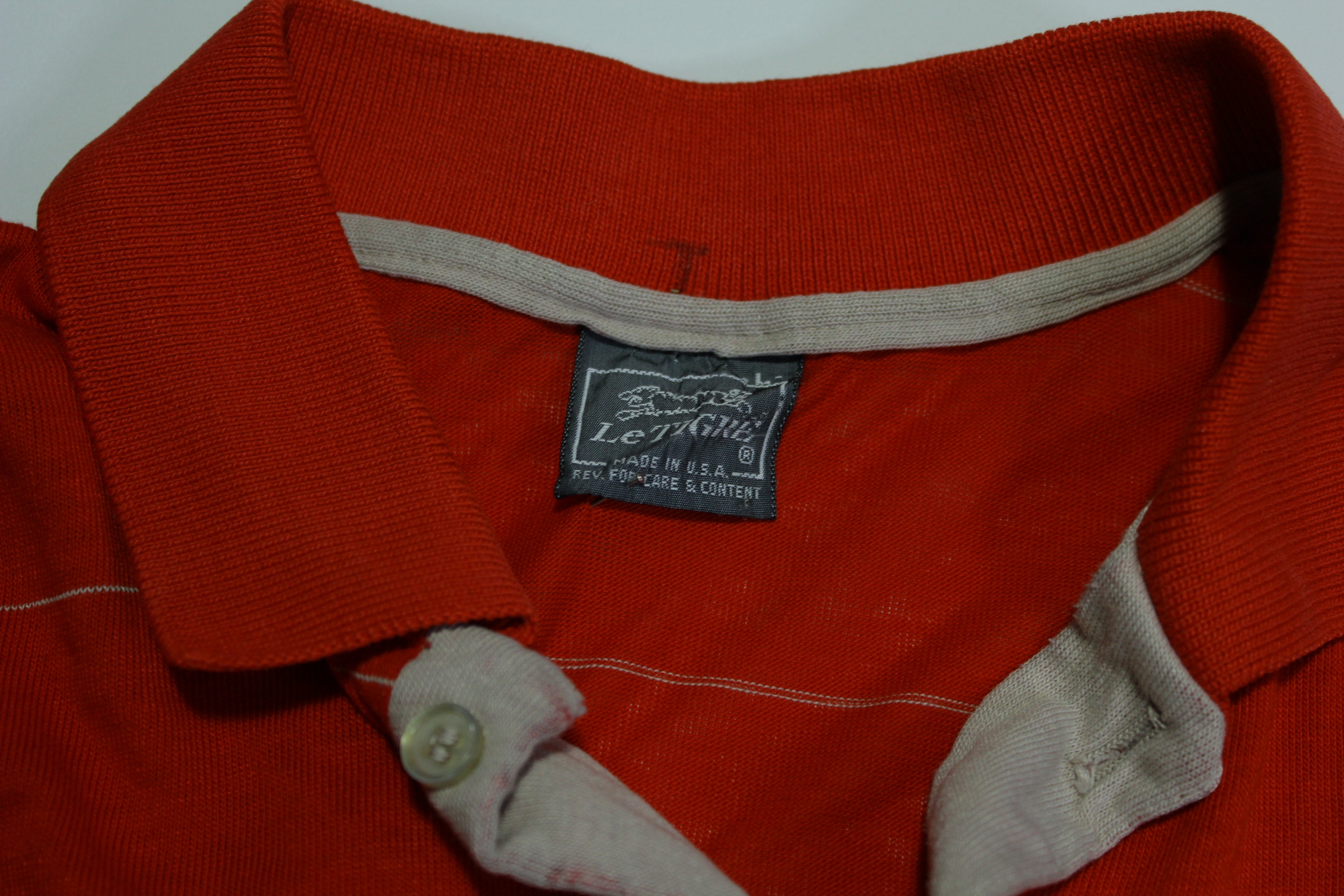 Le Tigre Made In USA Vintage 80's Striped Golf Polo Shirt