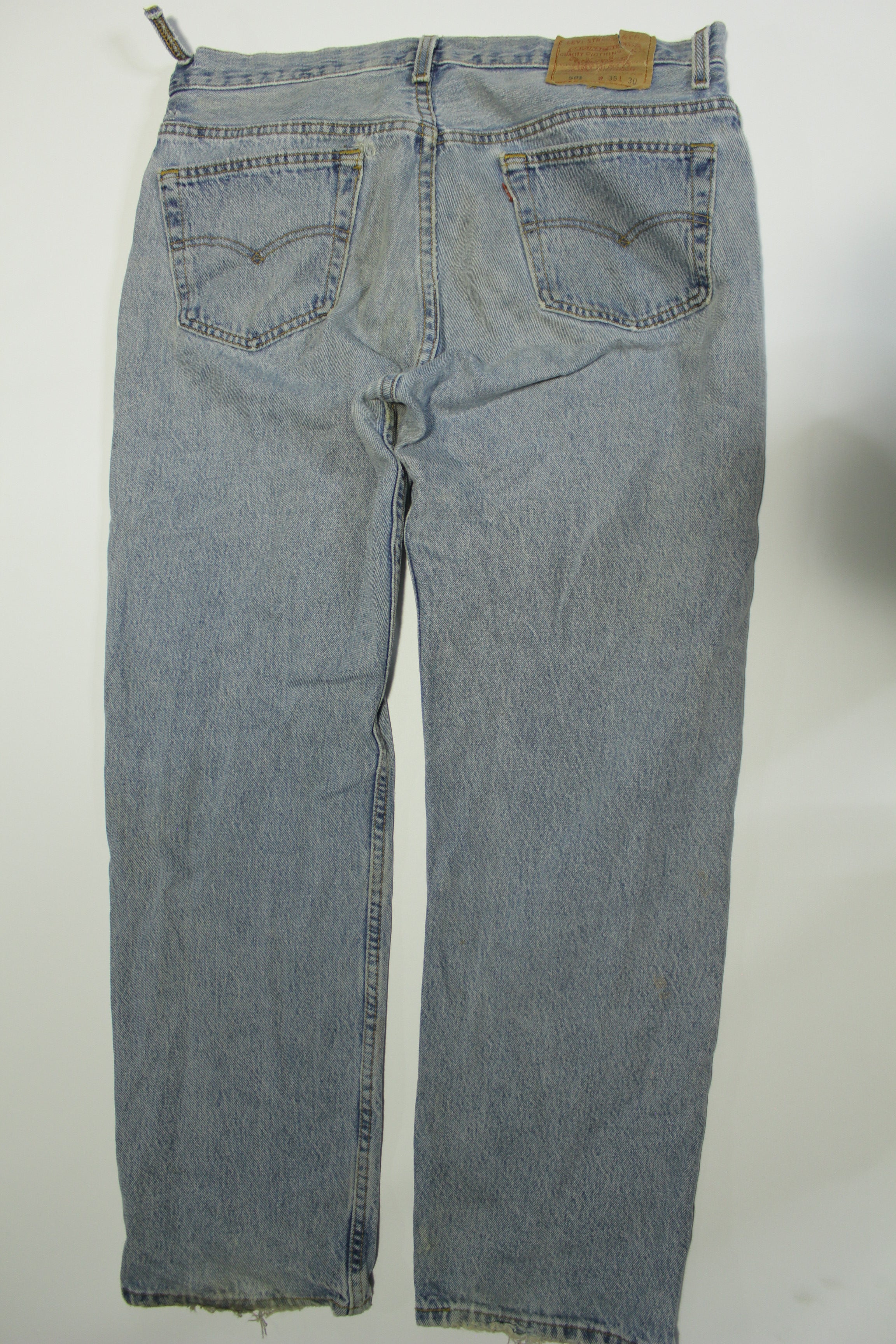 Levis 501 Distressed Button Fly Vintage 90's Denim Grunge Punk Red Tab Blue Jeans