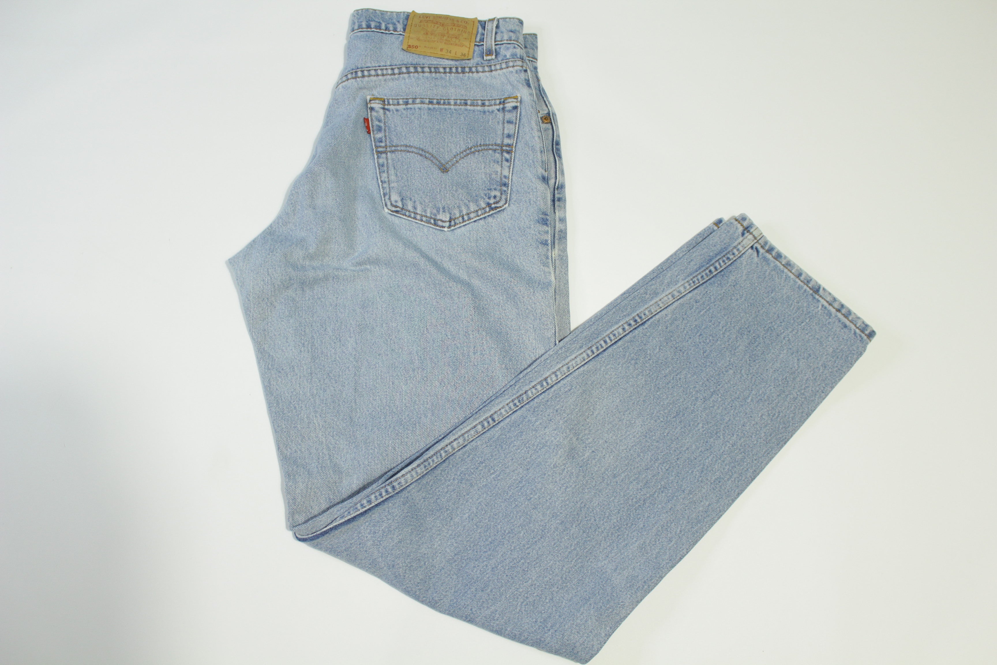 Levis 550 Vintage 90's Relaxed Fit Light Wash Denim Blue Jeans