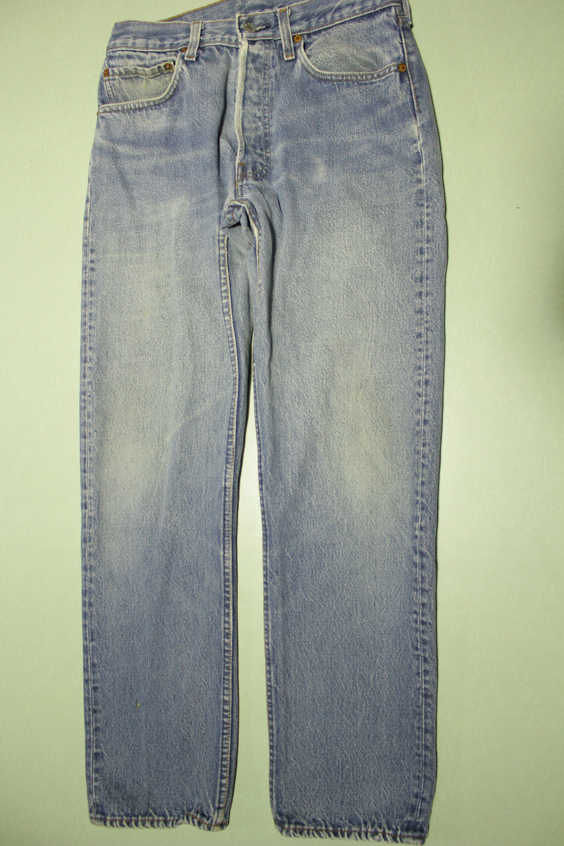 Levis Button Fly 70's 80s Vintage 501 Distressed Blue Denim Jeans