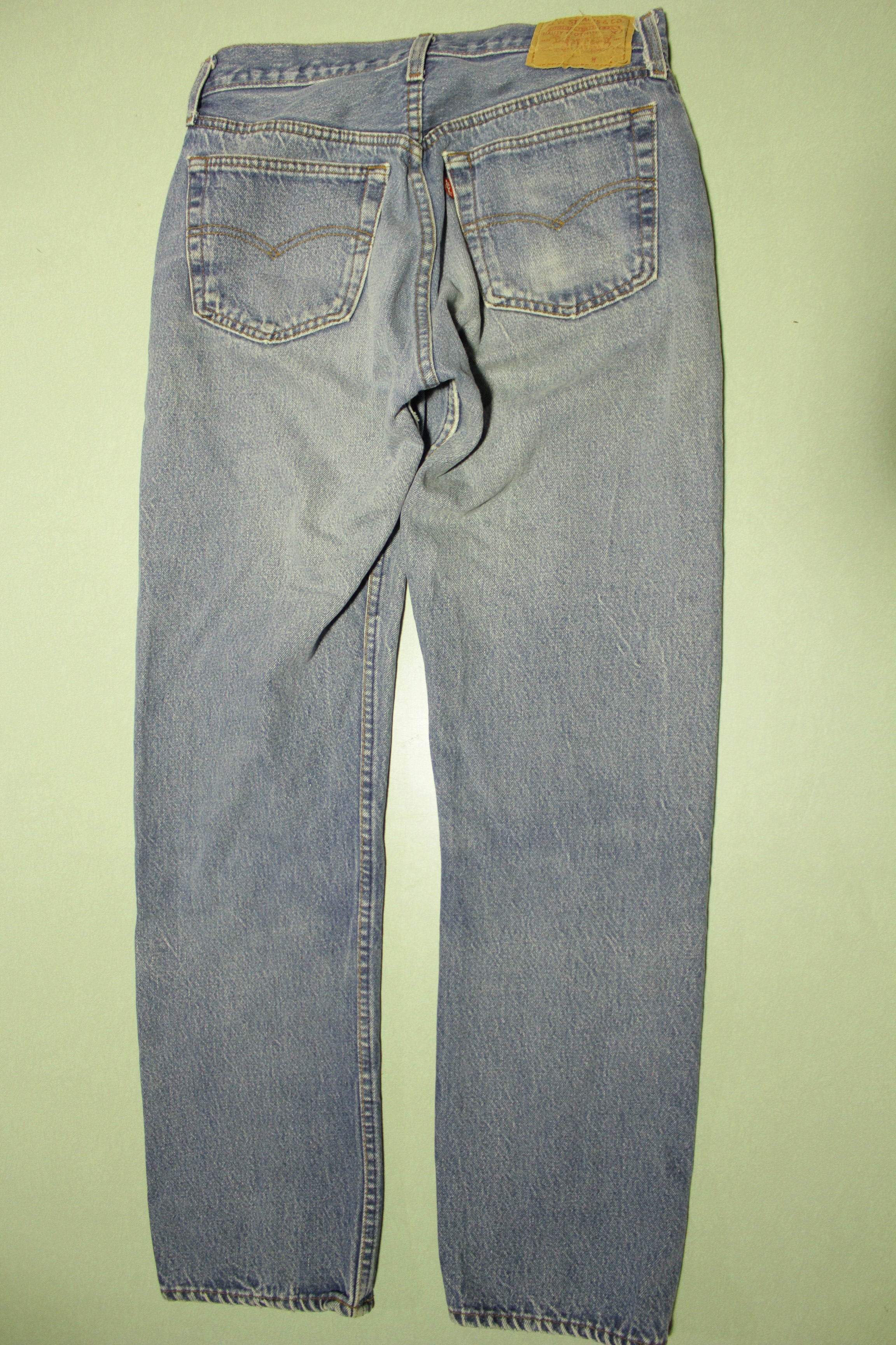 Levis Button Fly 70's 80s Vintage 501 Distressed Blue Denim Jeans