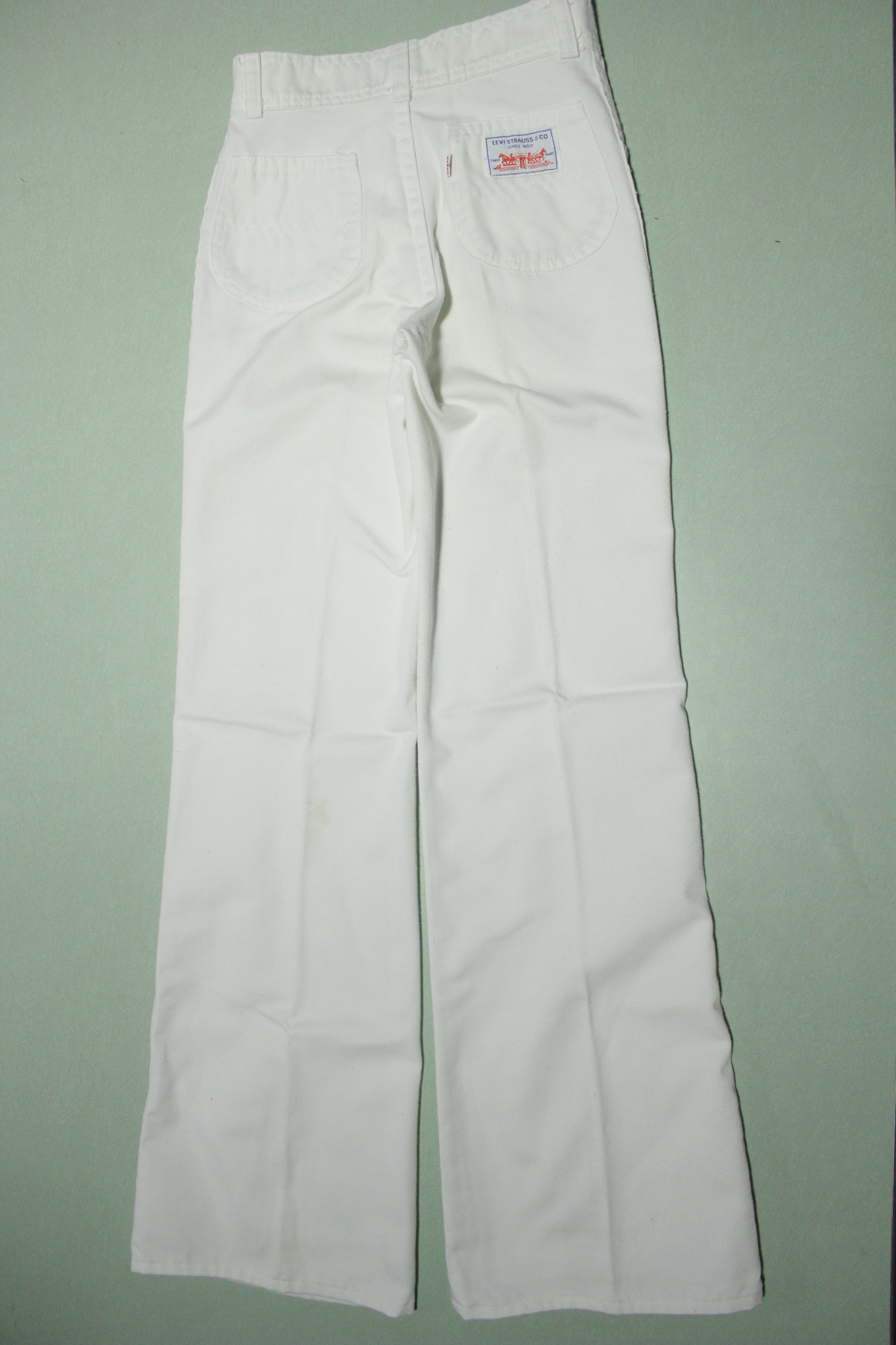 Levis Strauss Vintage 70's Big E Cocaine White Bell Bottom Disco Pants