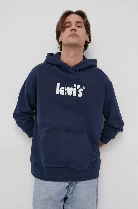 Levi's cotton sweatshirt men's navy blue color