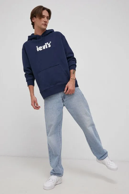 Levi's cotton sweatshirt men's navy blue color