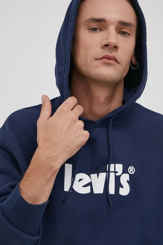 Levi's cotton sweatshirt men's navy blue color