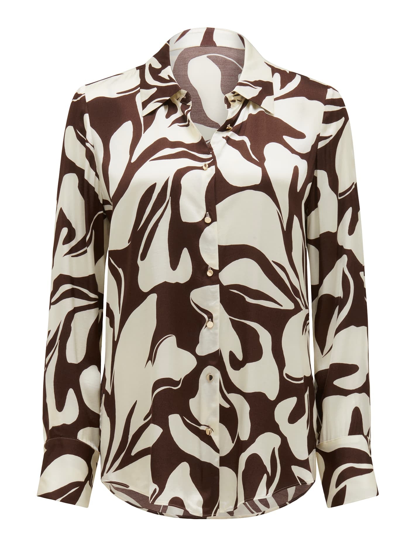 Lila Longline Printed Satin Shirt