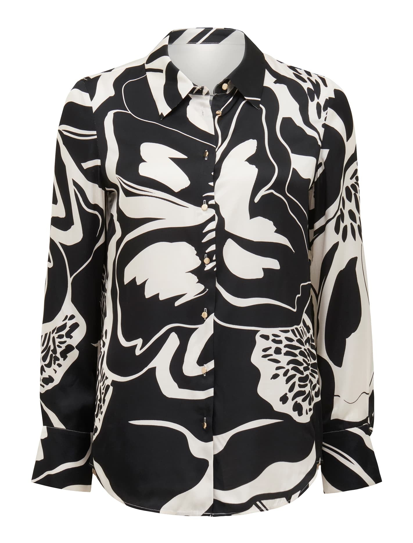 Lila Longline Printed Satin Shirt