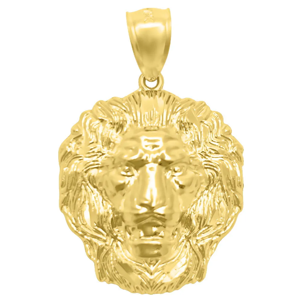 Lion Face DC 10K Yellow Gold Pendant