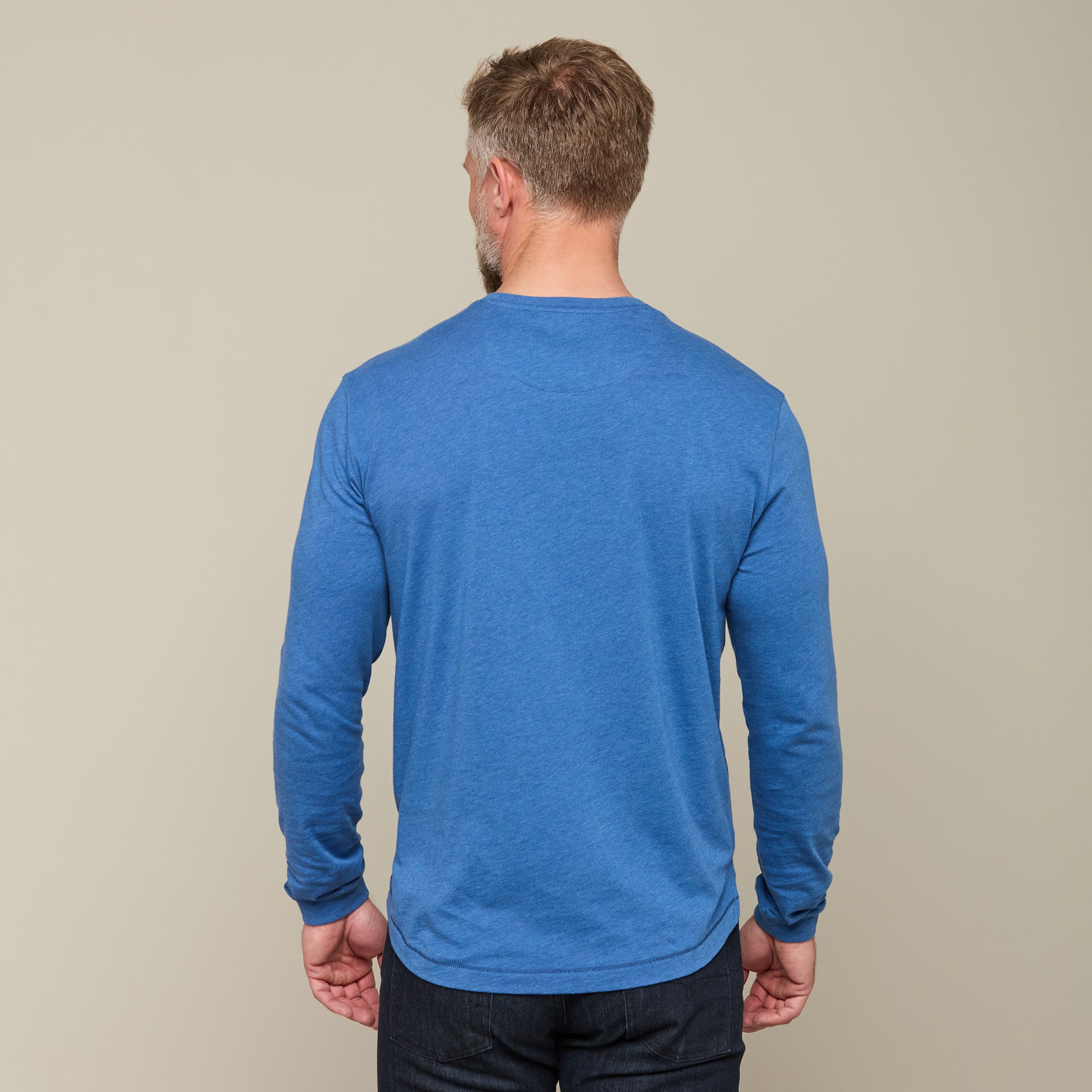 Long Sleeve Bar Stitch Tee :: Blue