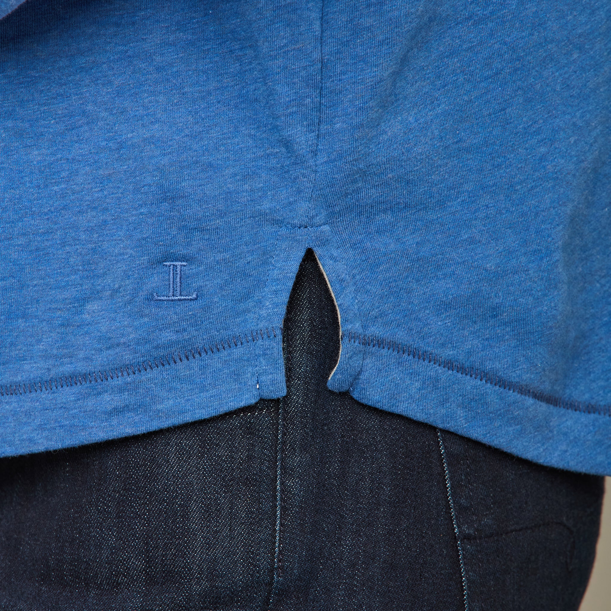 Long Sleeve Bar Stitch Tee :: Blue