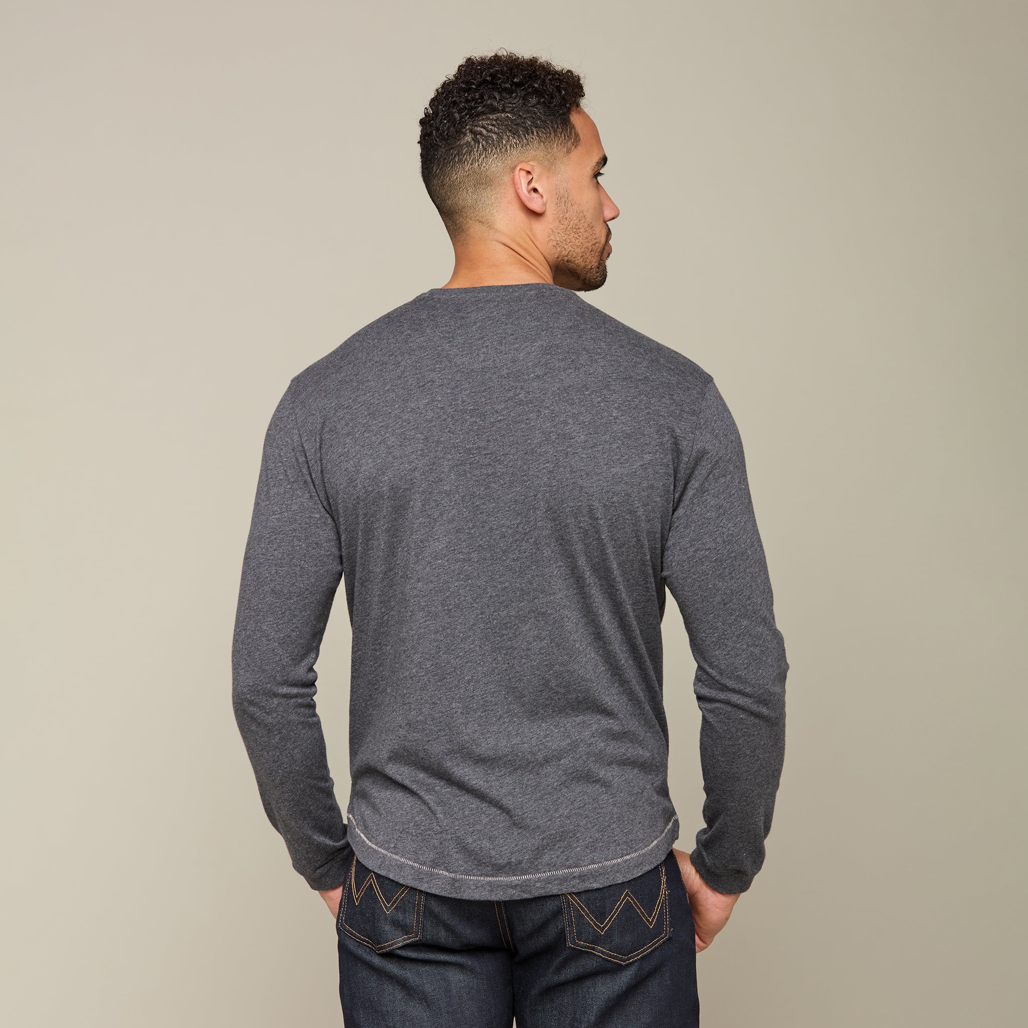 Long Sleeve Bar Stitch Tee :: Grey