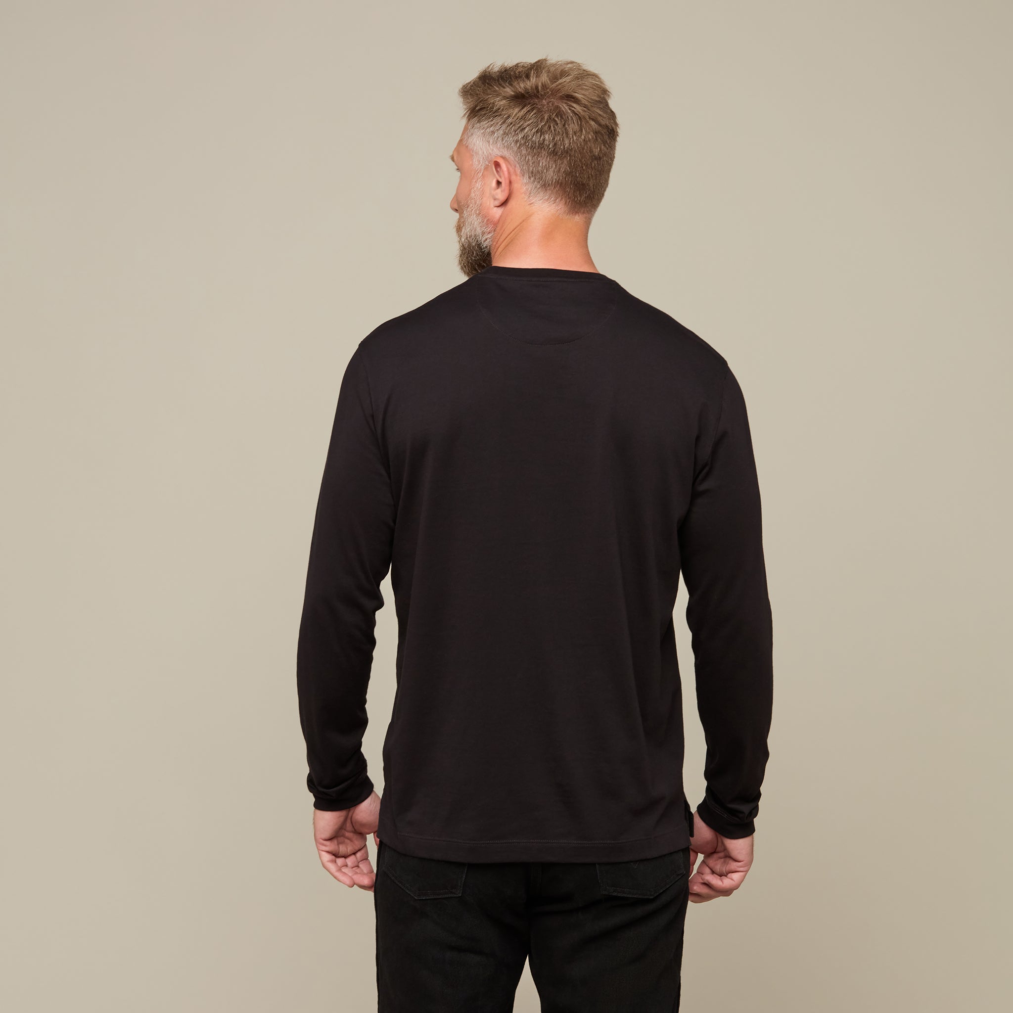 Long Sleeve Pima Cotton Tee :: Black