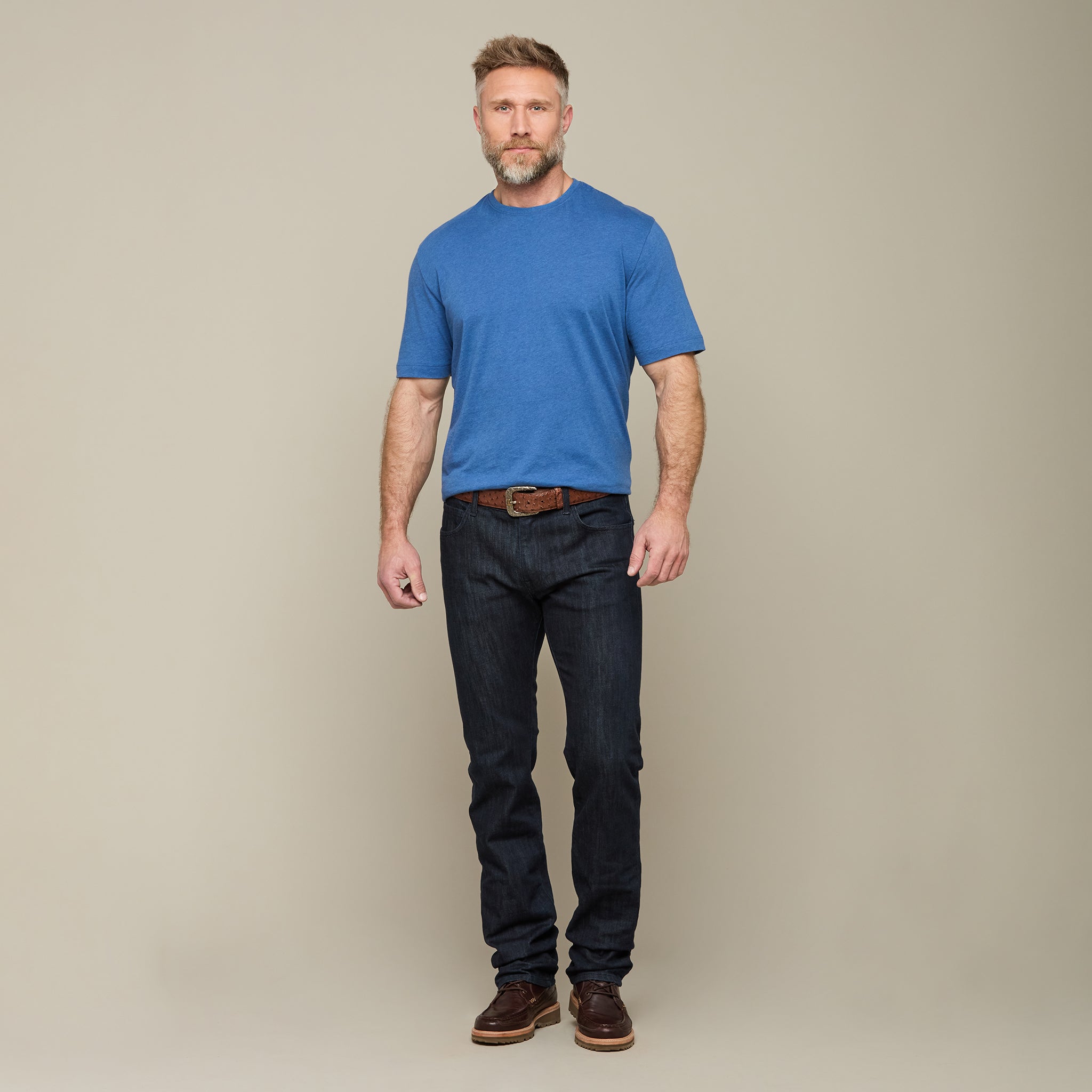 Lucchese Pima Cotton Tee :: Blue Melange