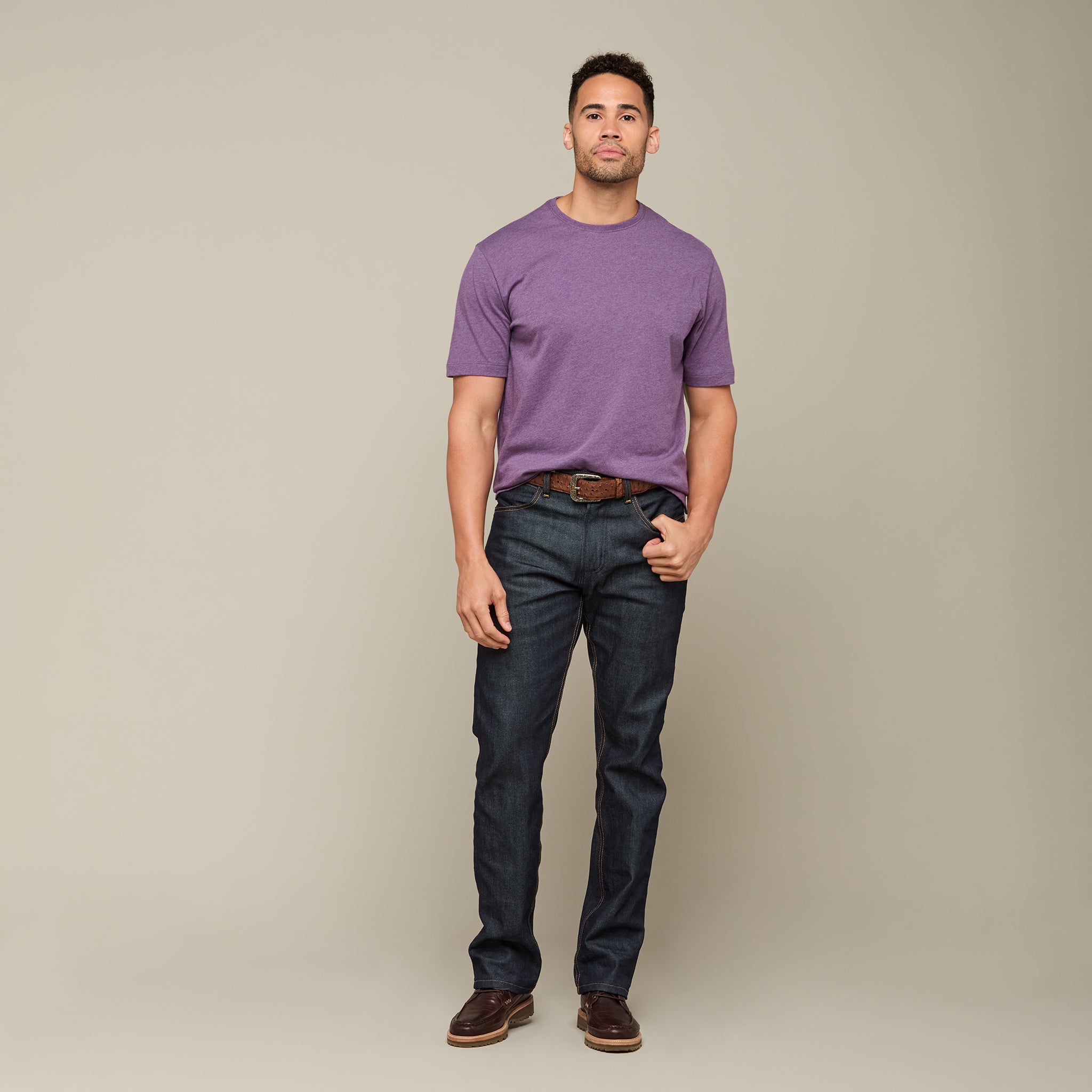 Lucchese Pima Cotton Tee :: Purple Melange