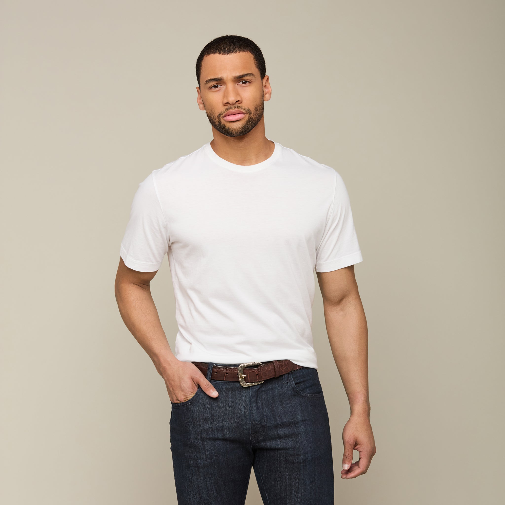 Lucchese Pima Cotton Tee :: White