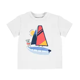 Mayoral Baby T-Shirt w/Boat Print _White 1007-49