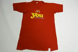 McDonald's 1975 YOU You're The One Vintage Champion Blue Bar 70's Original Slogan T-Shirt