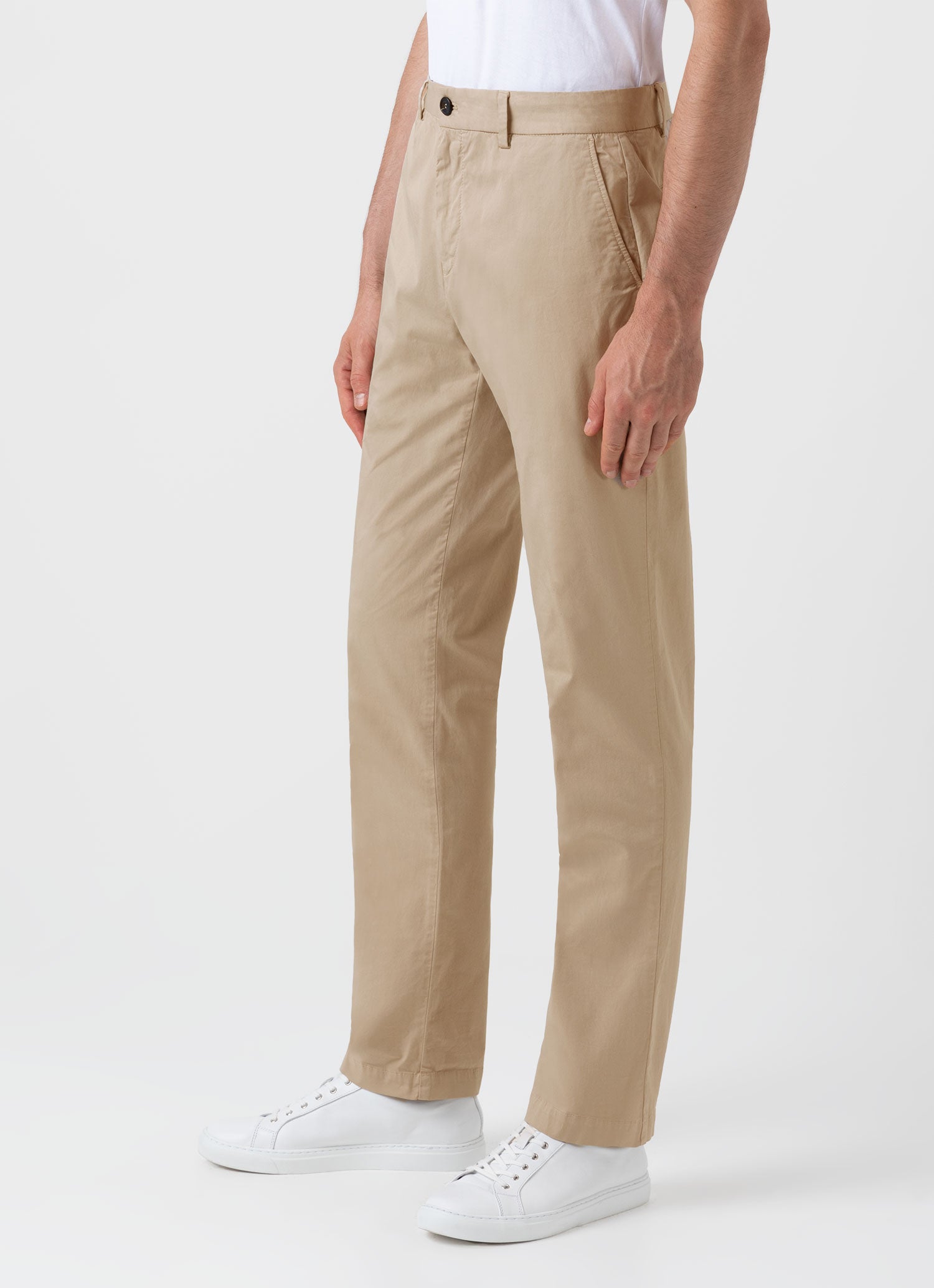 Men's Regular Fit Stretch Chino in Stone