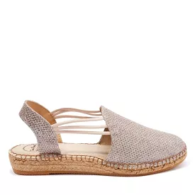 Metallic Cotton Blend Wedge Espadrille for Women - Noa-S