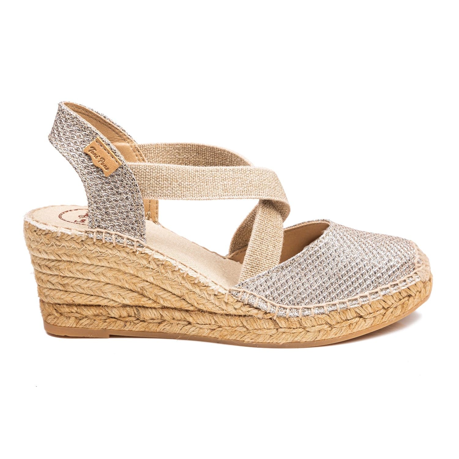 Metallic Cotton Blend Wedge Espadrille for Women - Saba-S