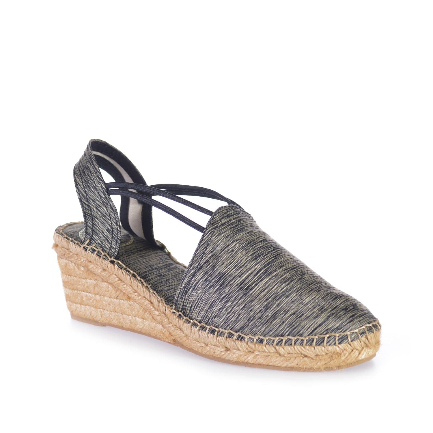 Metallic Cotton Blend Wedge Espadrille for Women - Turia