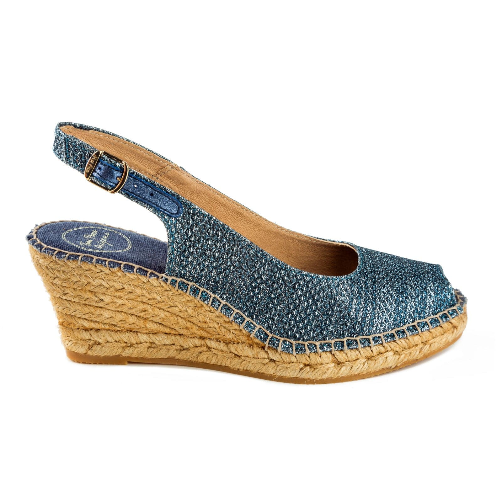 Metallic Cushioned Cotton Wedge Espadrille for Women - Calafell