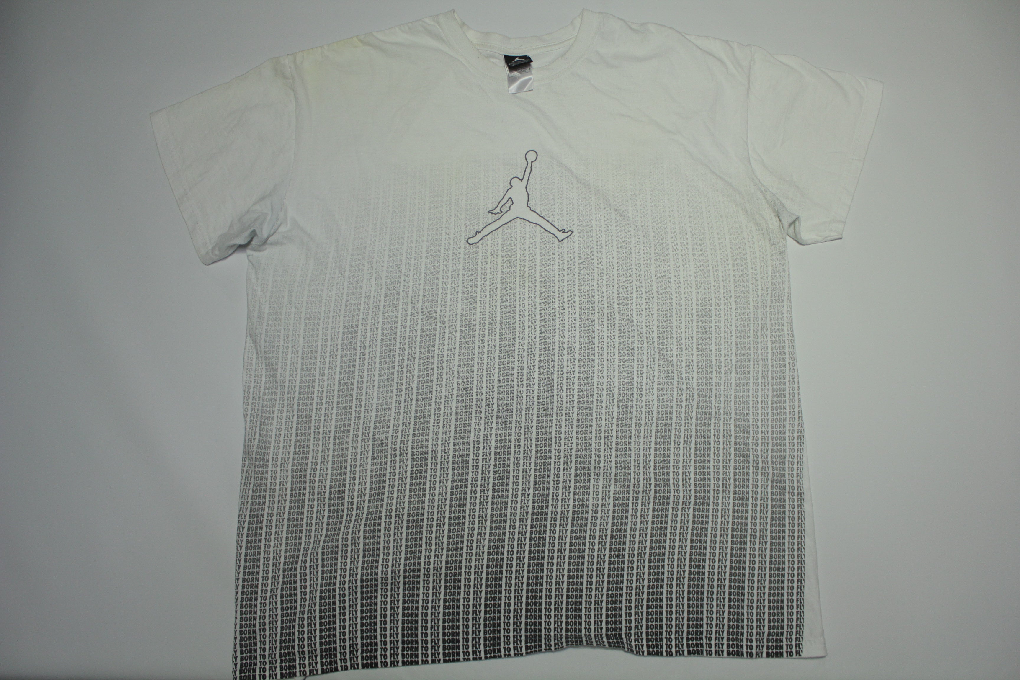 Michael Air Jordan Born To Fly Y2K 00's Vintage Big Print Basketball T-Shirt