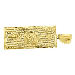 Million Dollar Bill DC 10K Yellow Gold Pendant