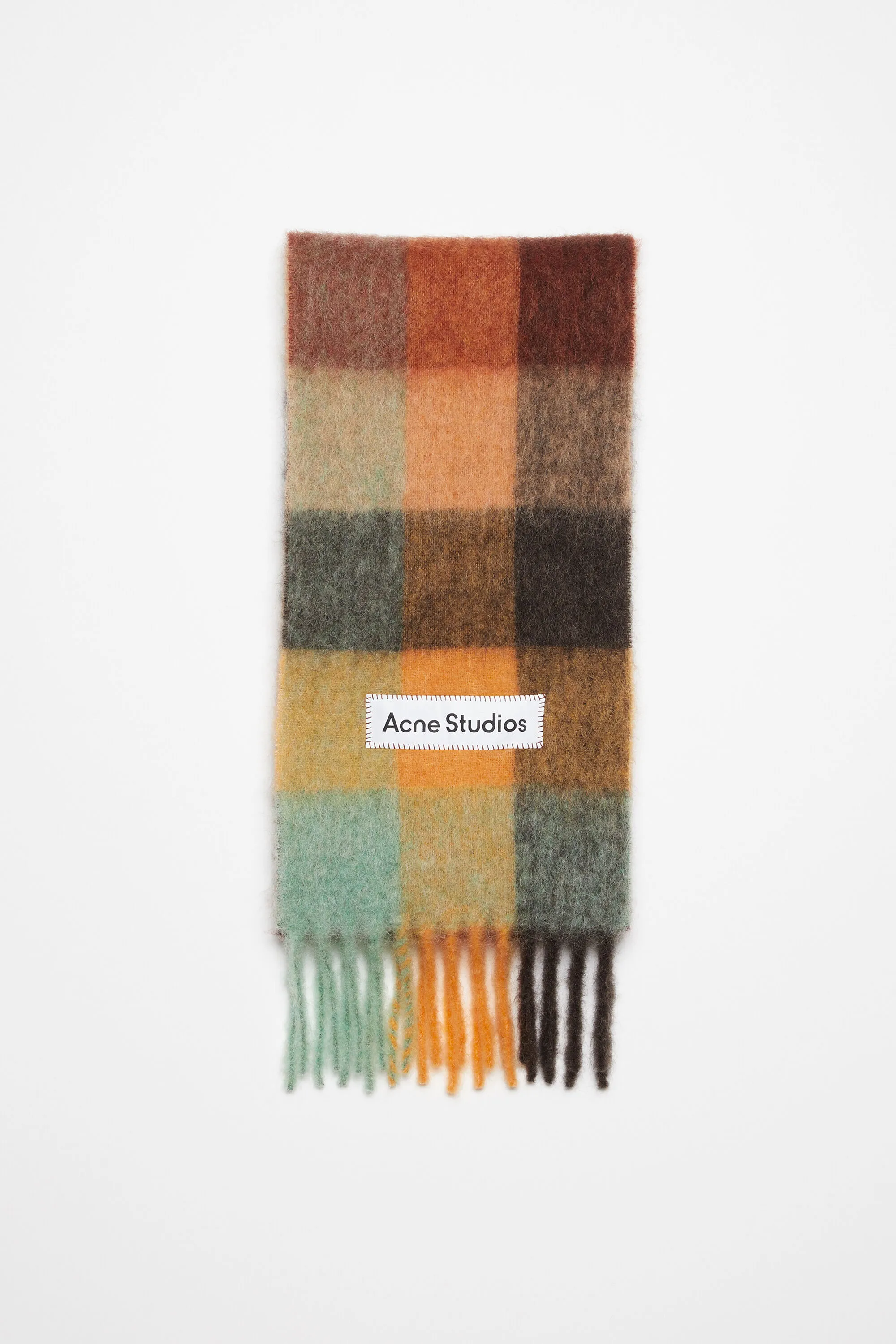 Mohair checked scarf