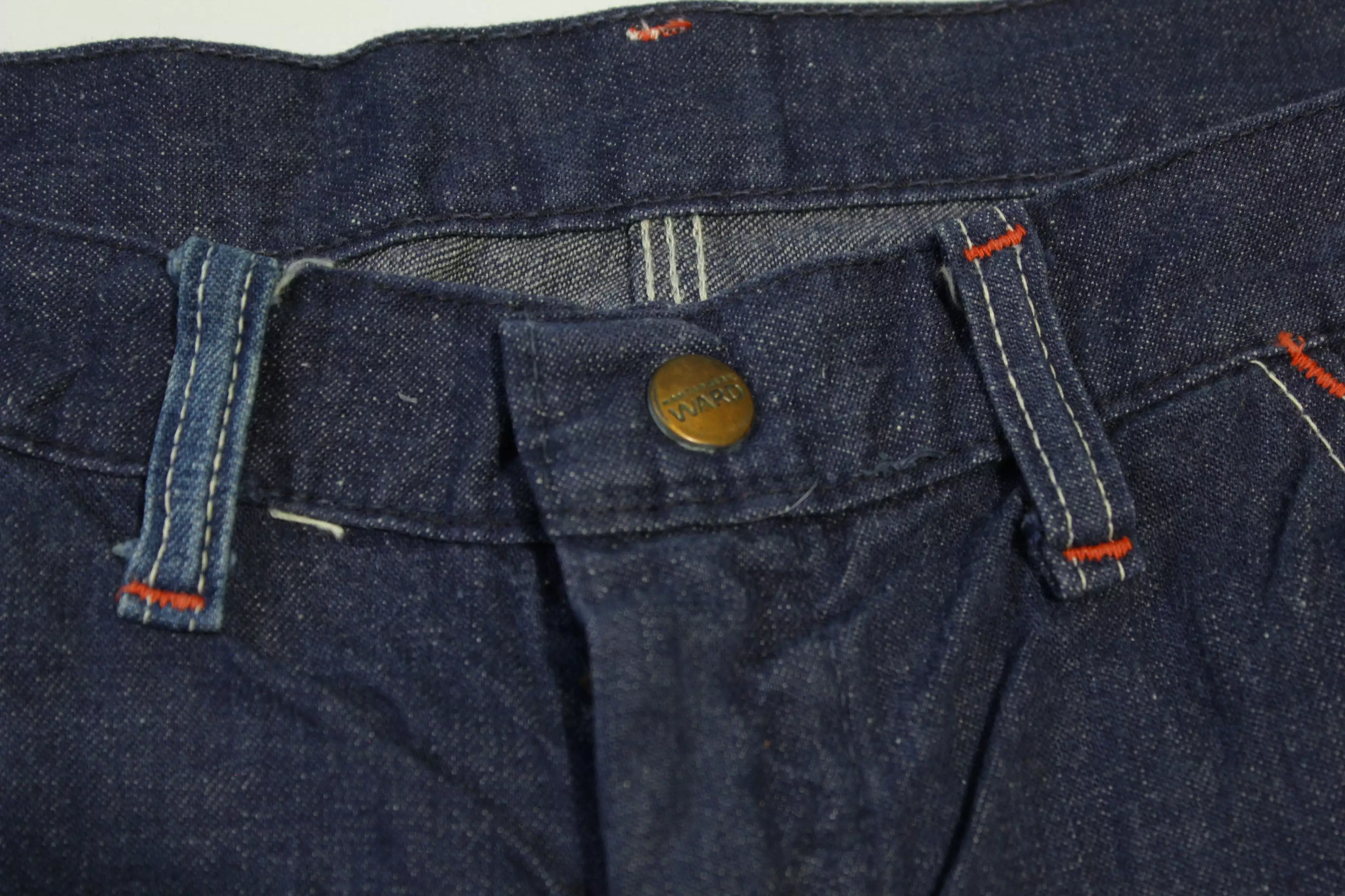 Montgomery Ward Vintage 70's Dark Wash Capenter Loop Triple Stitched Construction Jeans