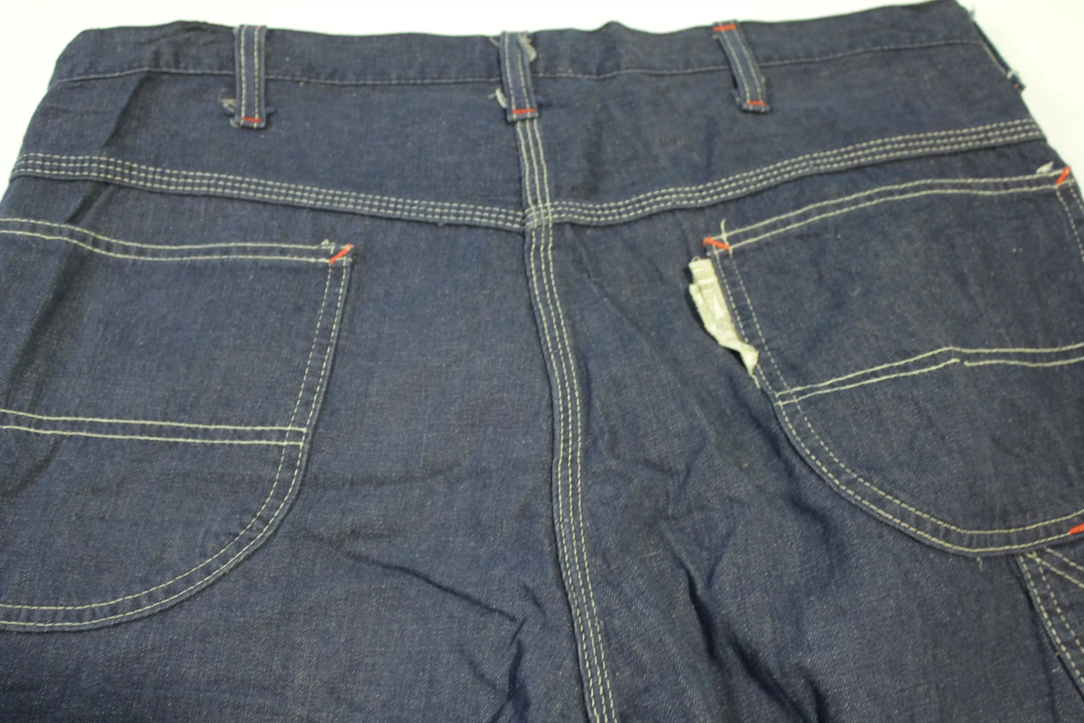 Montgomery Ward Vintage 70's Dark Wash Capenter Loop Triple Stitched Construction Jeans