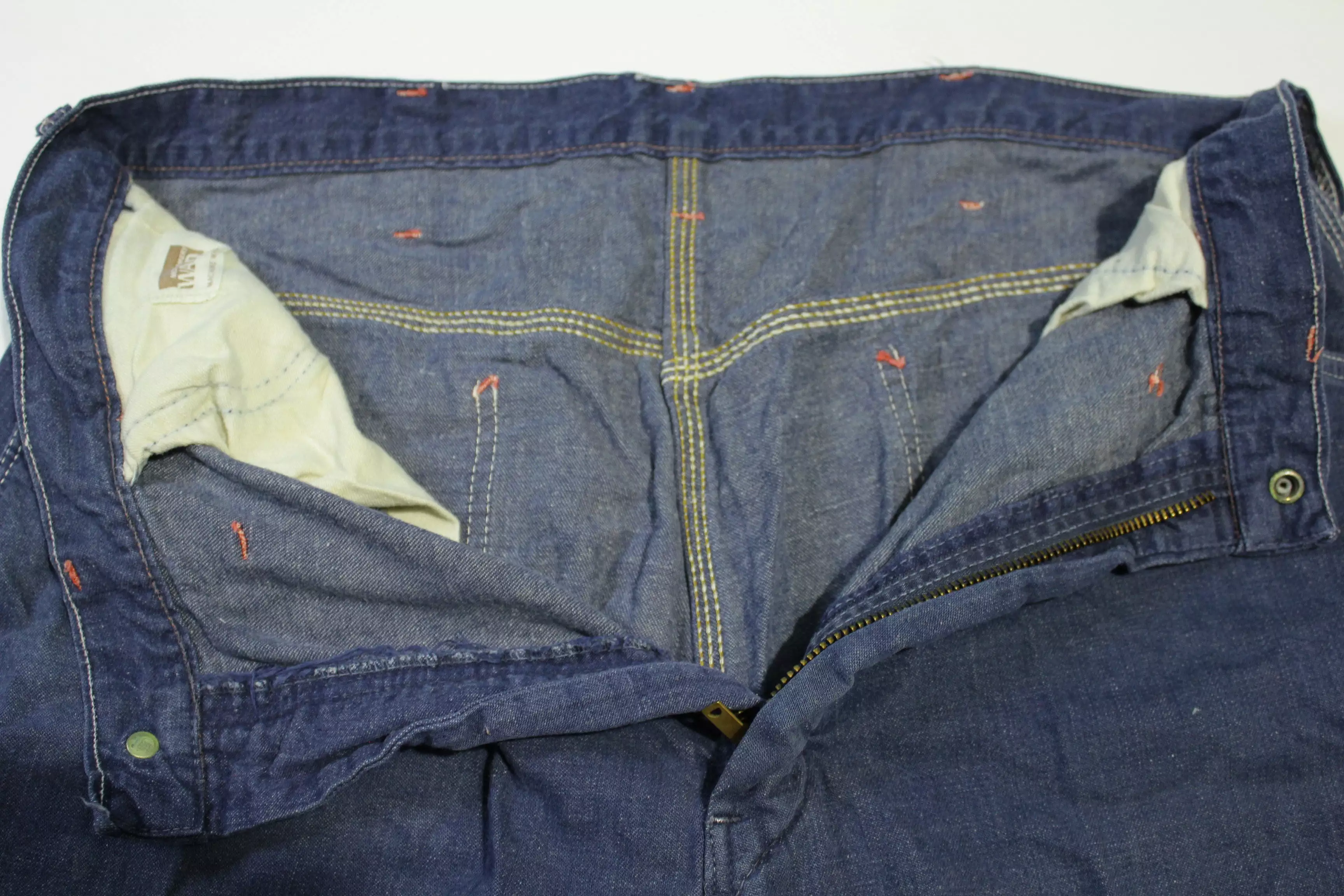 Montgomery Ward Vintage 70's Dark Wash Capenter Loop Triple Stitched Construction Jeans