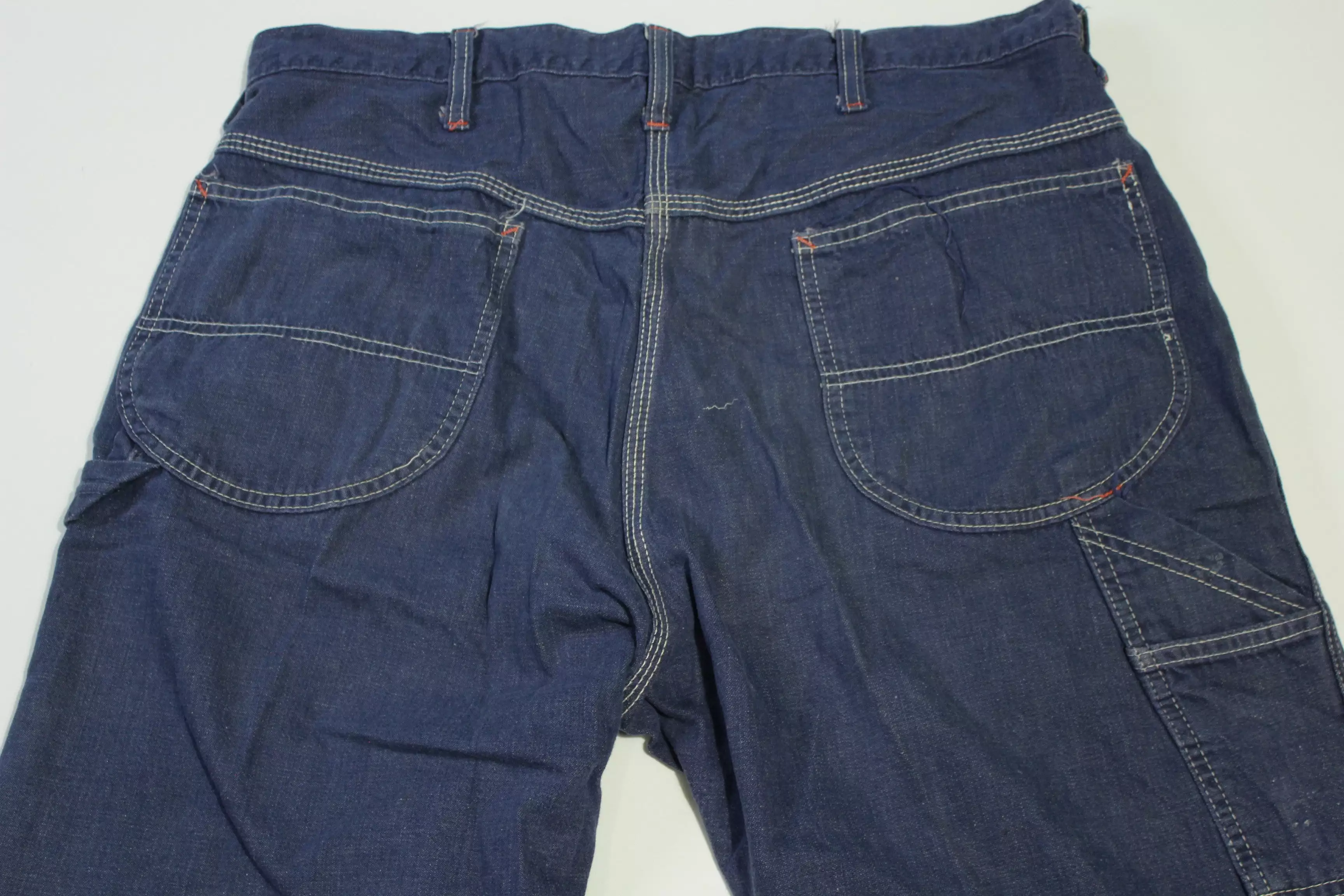 Montgomery Ward Vintage 70's Dark Wash Capenter Loop Triple Stitched Construction Jeans