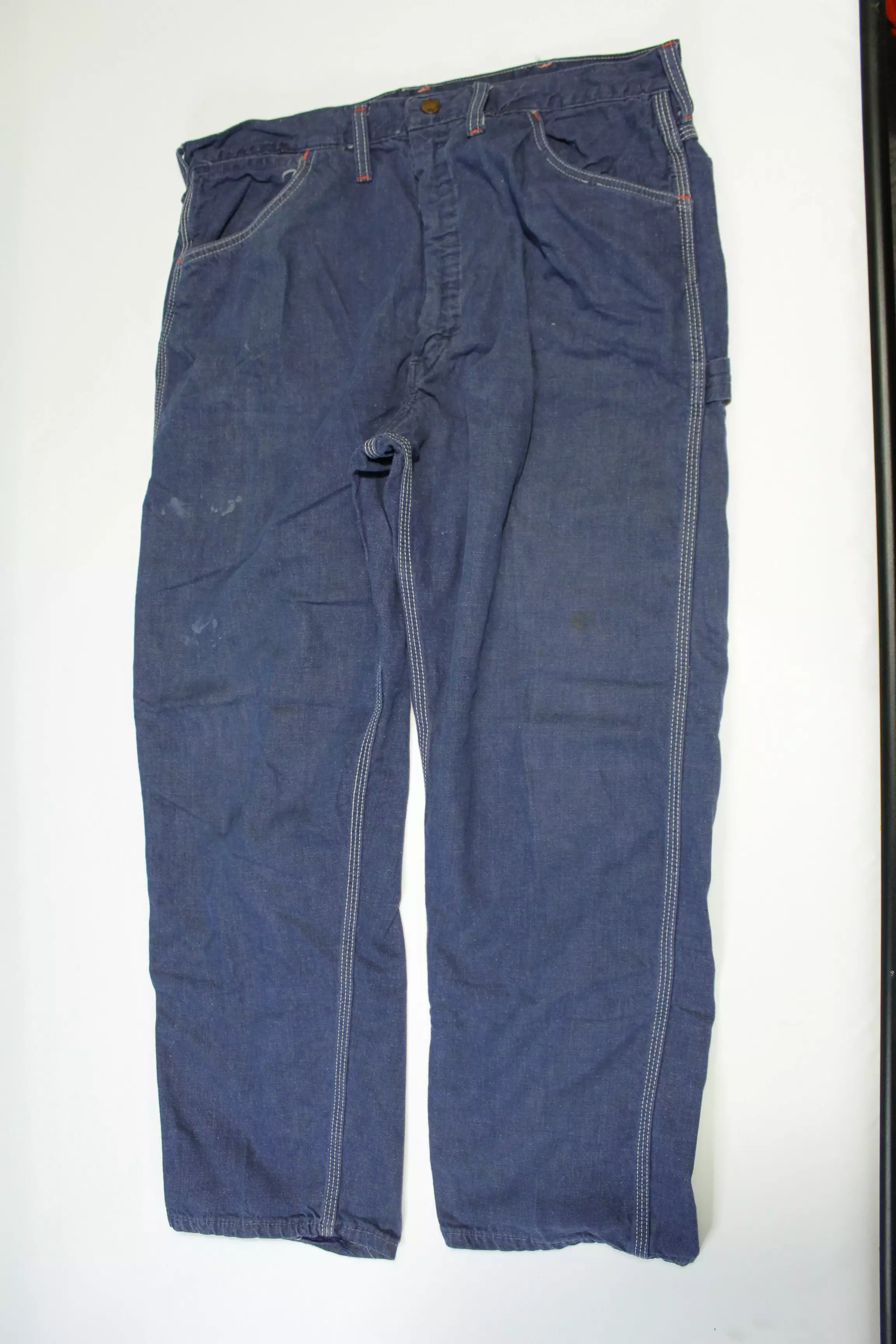 Montgomery Ward Vintage 70's Dark Wash Capenter Loop Triple Stitched Construction Jeans