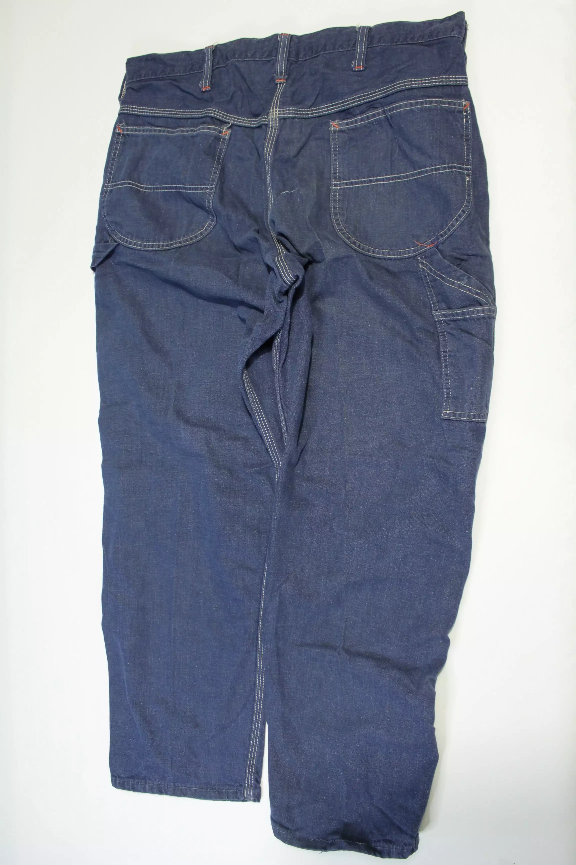 Montgomery Ward Vintage 70's Dark Wash Capenter Loop Triple Stitched Construction Jeans