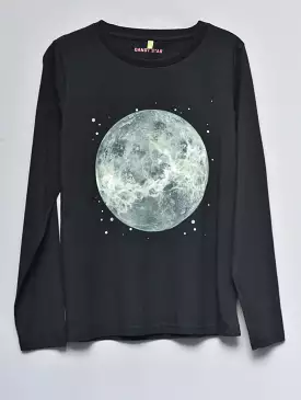 MOON BLACK LONG SLEEVE T-SHIRT