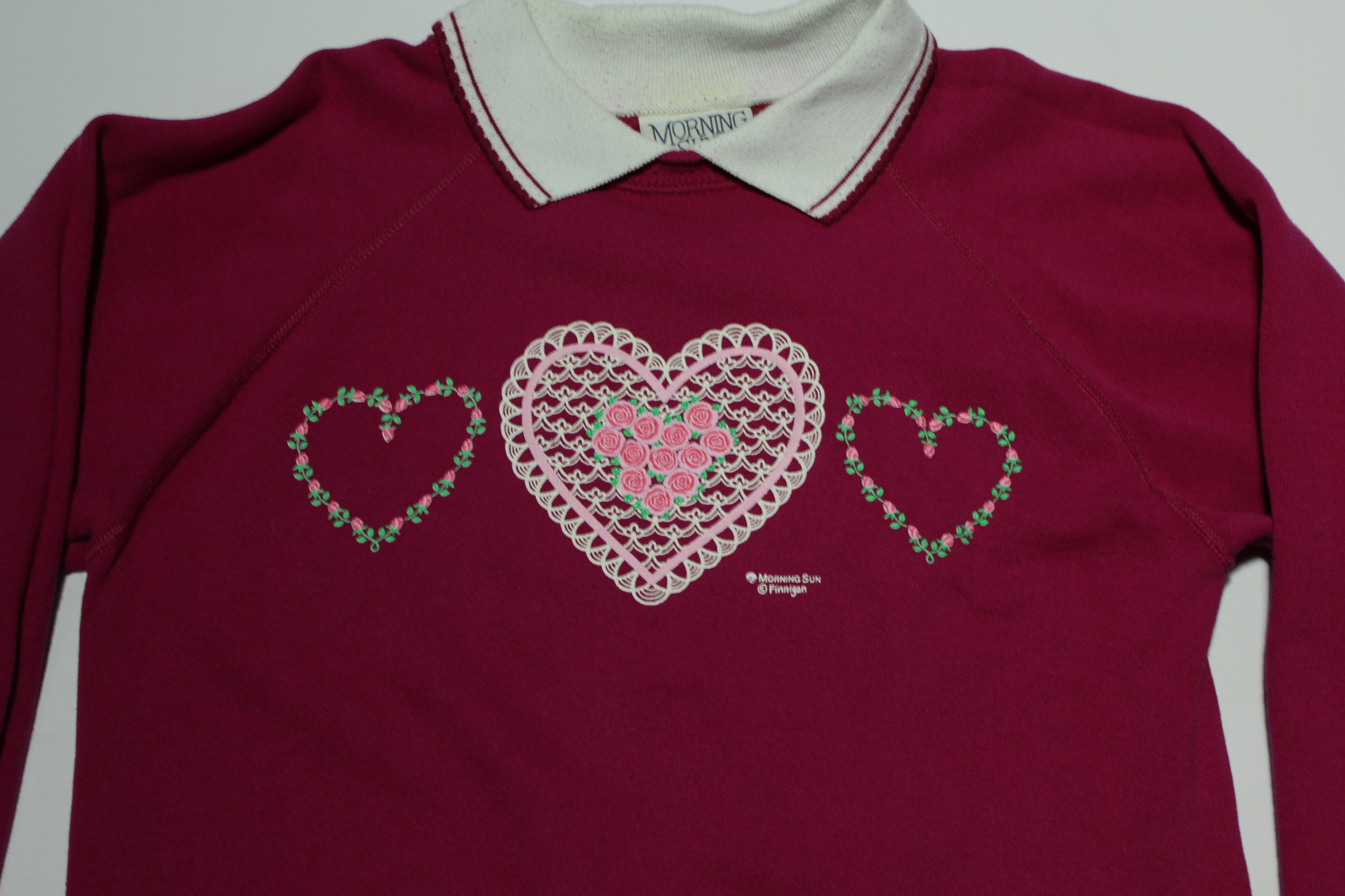 Morning Sun Whitton Vintage 80's Heart Shaped Flowers Grandmas Favorite Sweatshirt