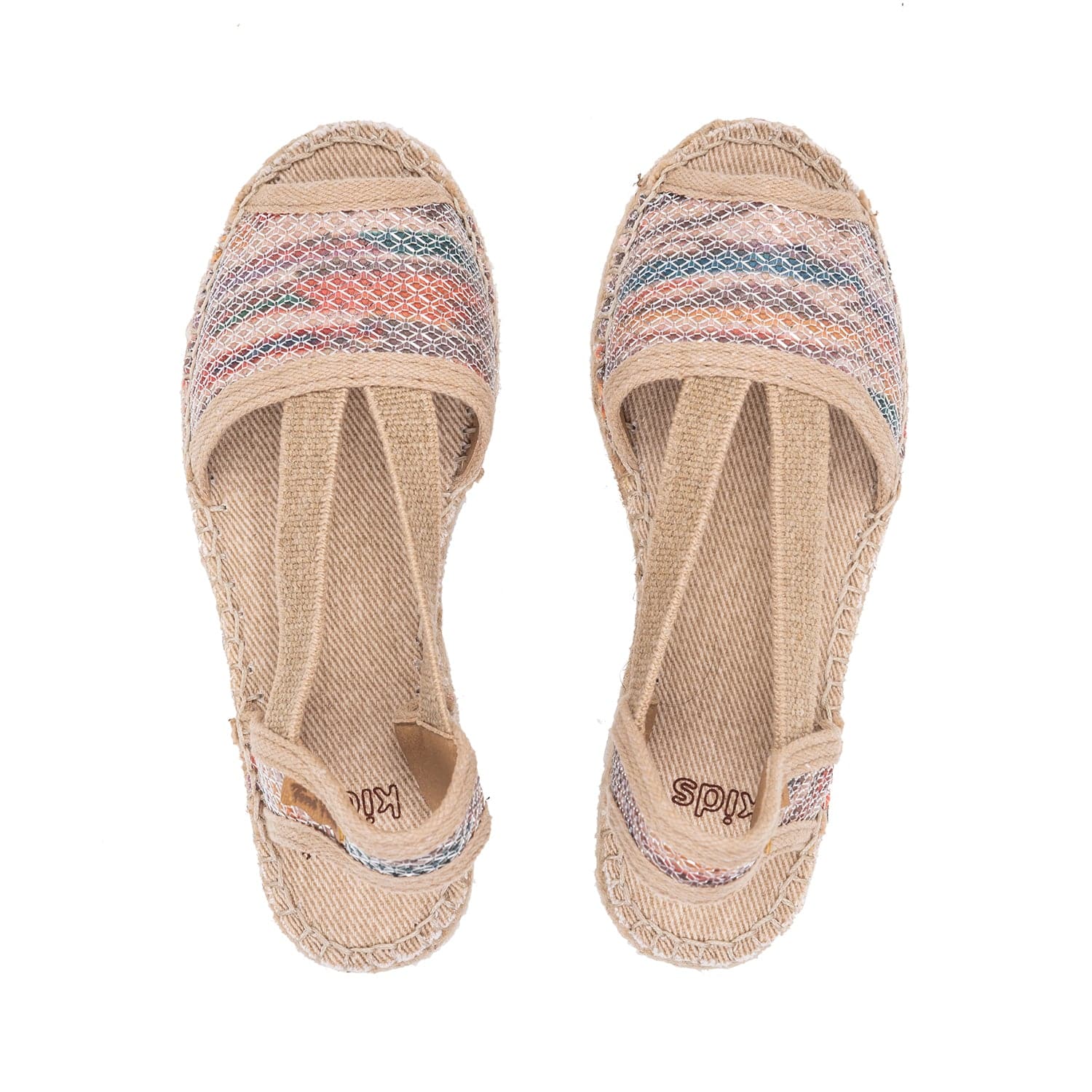 Multicolor Cotton Blend Wedge Espadrille for Kids - Eli-S