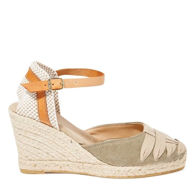 Multicolor Cotton Blend Wedge Espadrille for Women - Port-7