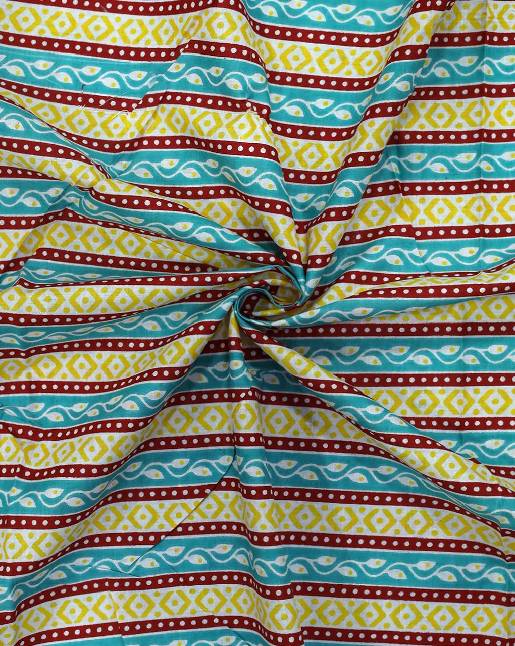 MULTICOLOR STRIPES DESIGN COTTON PRINTED FABRIC