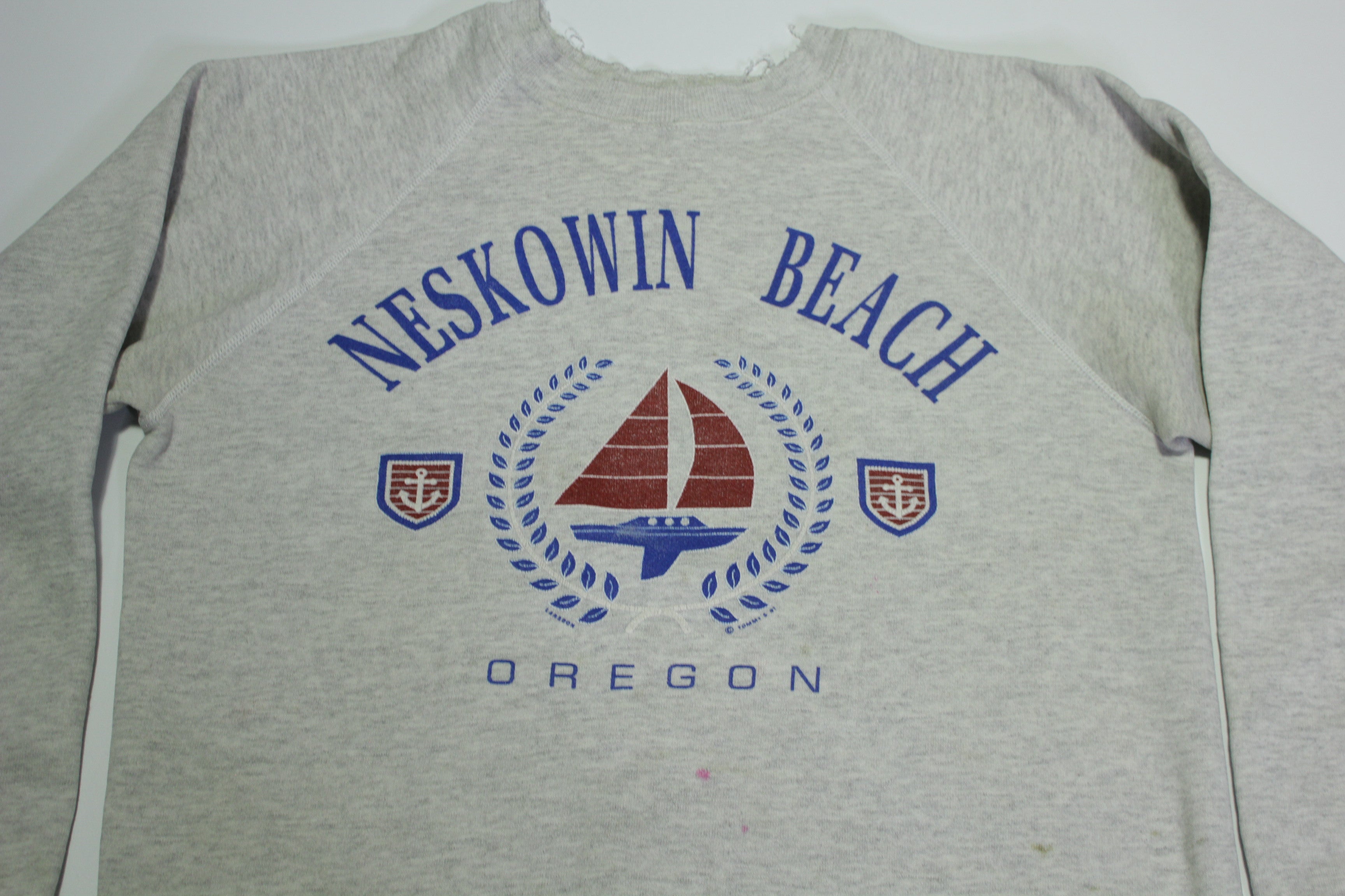 Neskowin Beach Oregon 1991 Vintage 90's Hanes Crewneck Distressed Sweatshirt