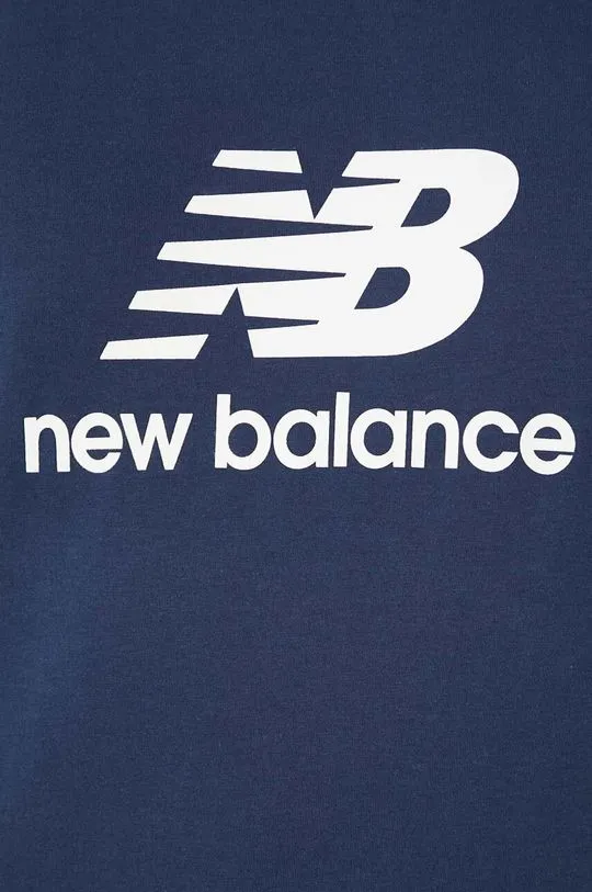 New Balance cotton t-shirt Sport Essentials men’s navy blue color with a print MT41502NNY