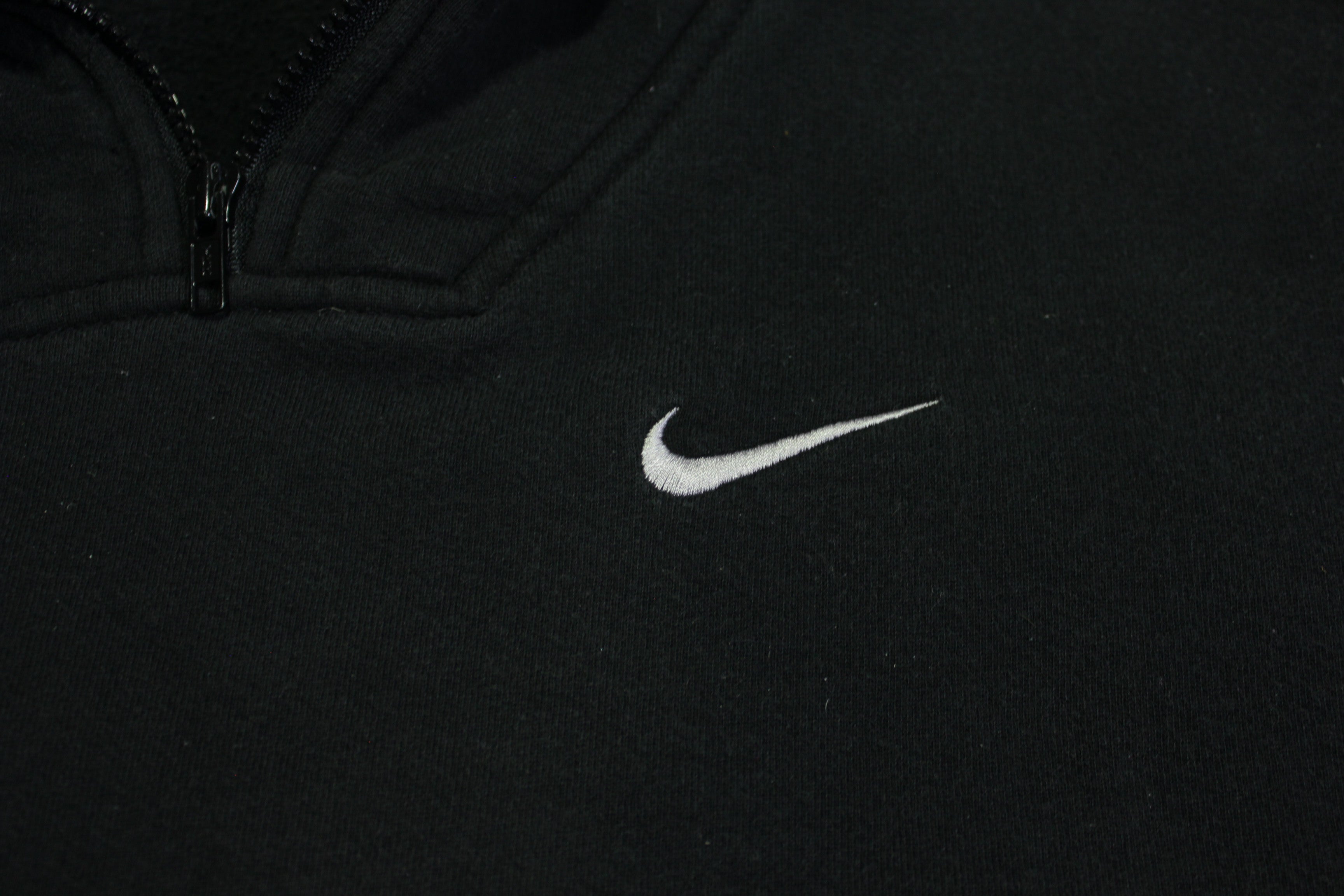 Nike Vintage 90's Gray Tag Quarter Zip Swoosh Check Embroidered Pullover Sweatshirt