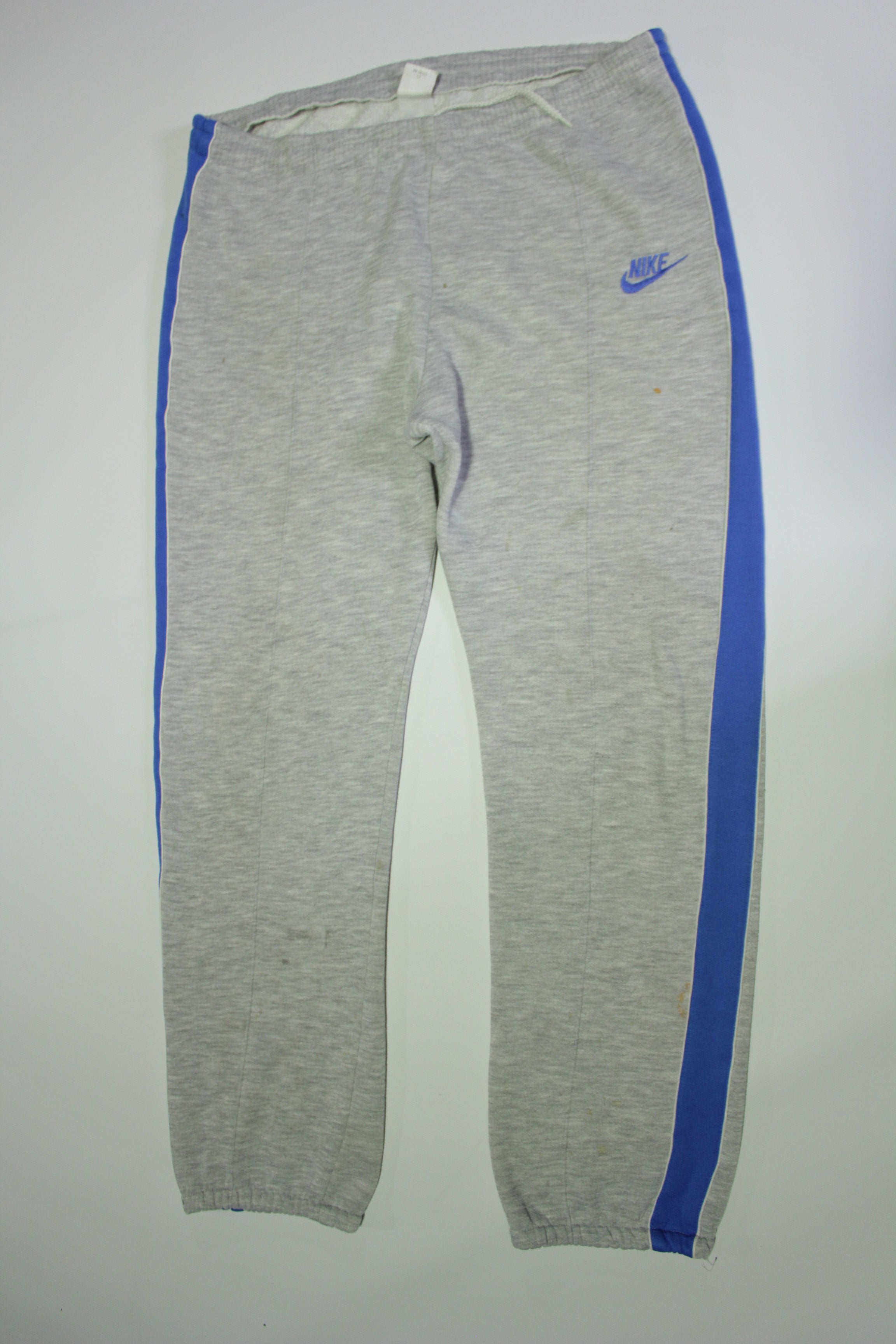 Nike Vintage 90's Heathered Gray Blue Striped Distressed Hoodie Track Sweats Pants