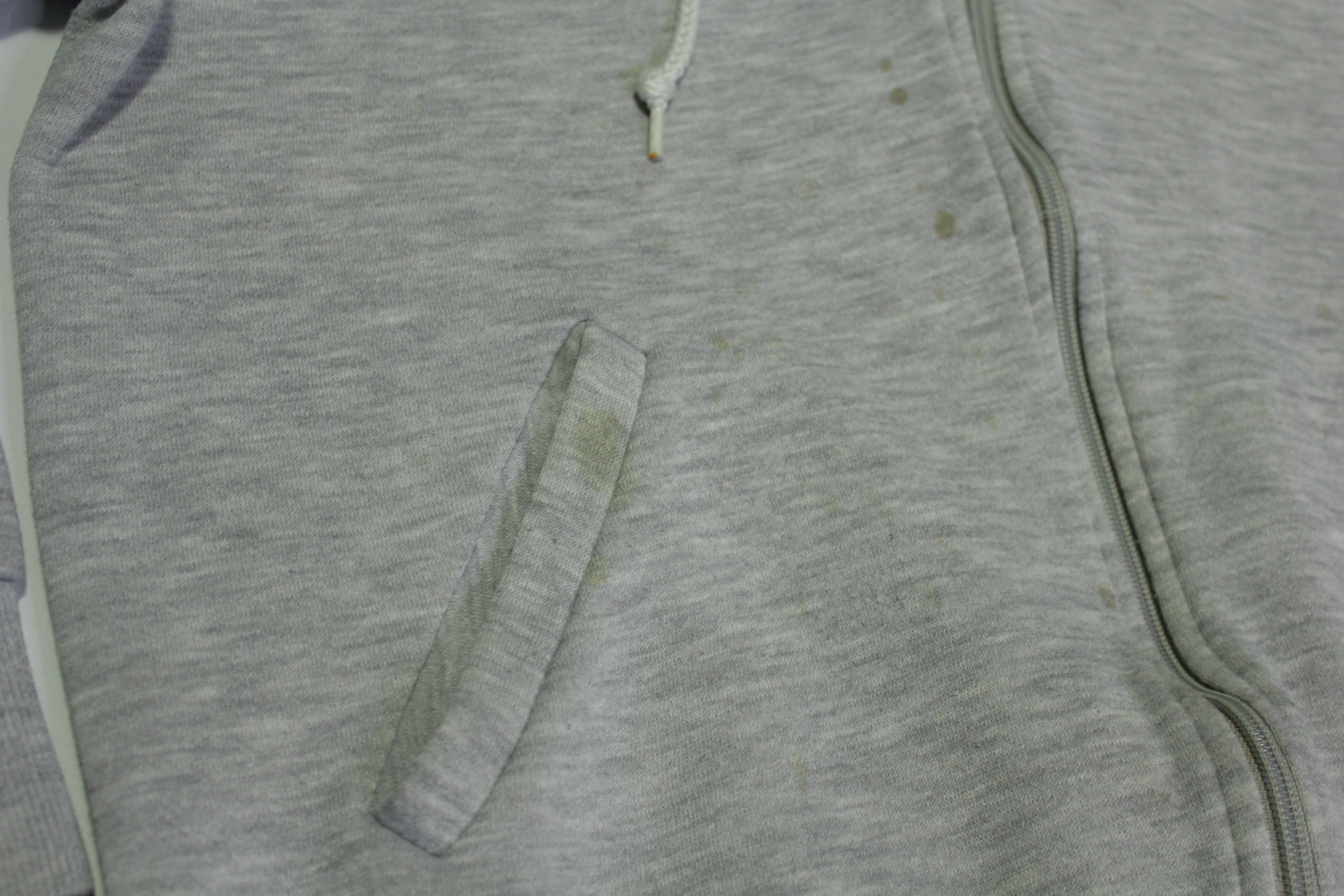 Nike Vintage 90's Heathered Gray Blue Striped Distressed Hoodie Track Sweatshirt