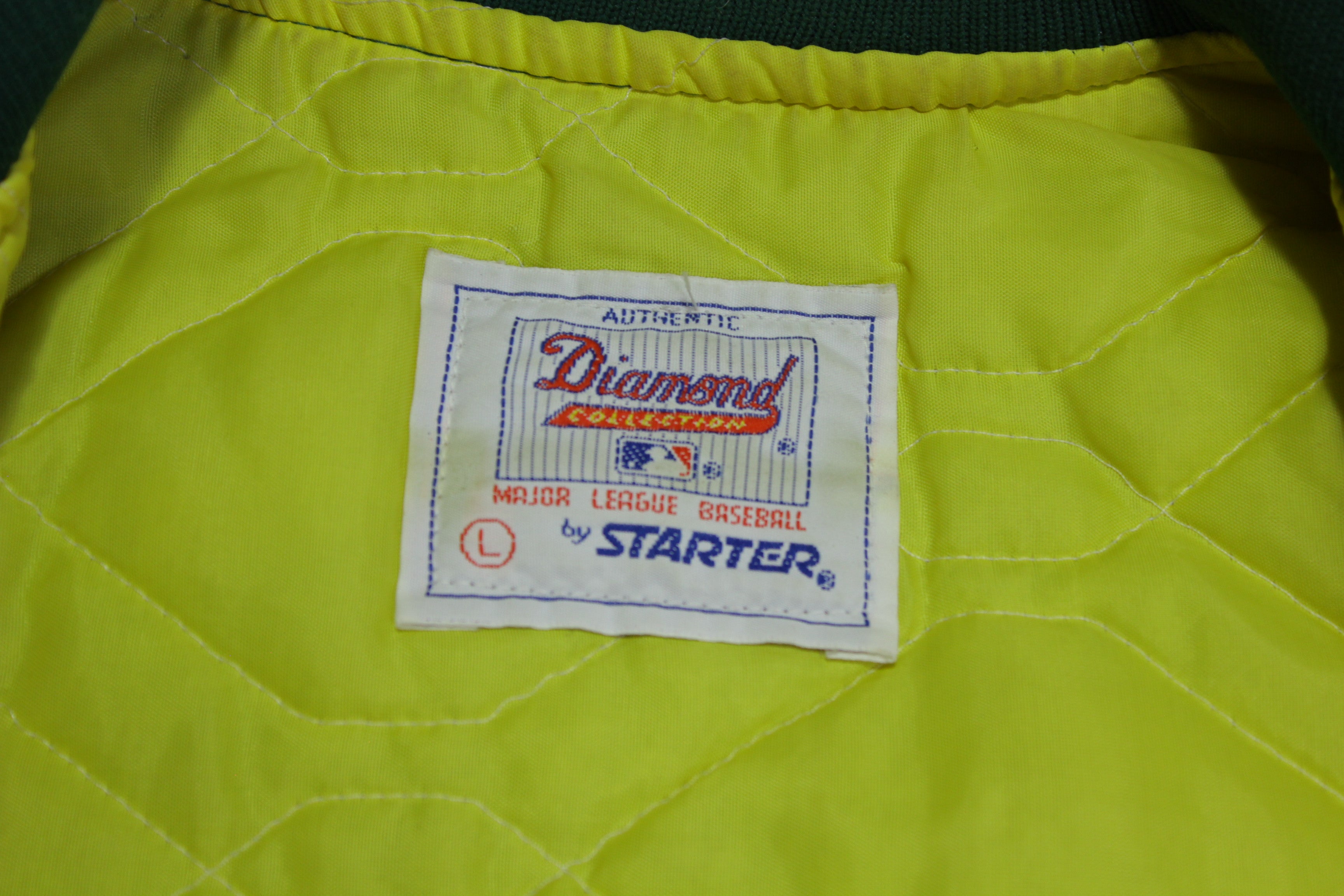 Oakland Athletics Vintage 80's Satin Starter Made in USA Quilt Lined MLB Jacket