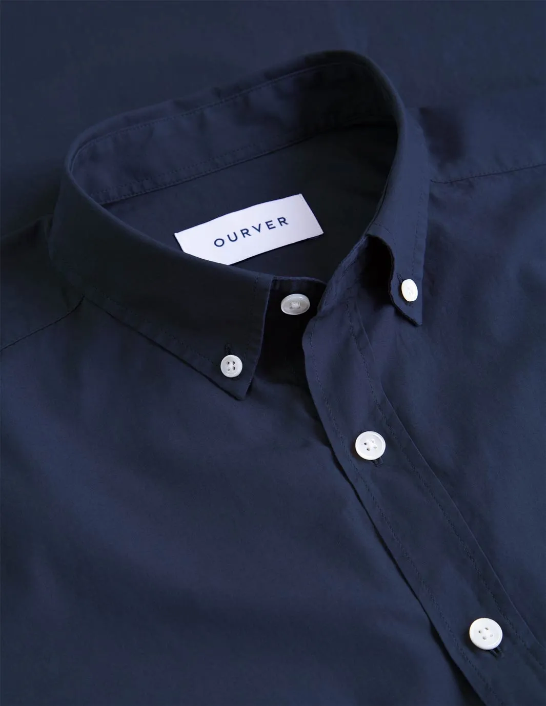 Organic Cotton Poplin Shirt-Navy