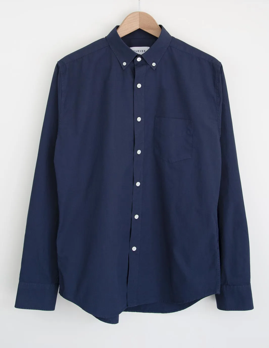 Organic Cotton Poplin Shirt-Navy