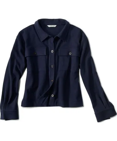 Orvis Women's Snowy River Brushed Knit Shirt Jacket True Navy