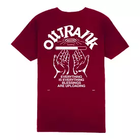 Outrank Blessings Are Uploading T-shirt (Cardinal)